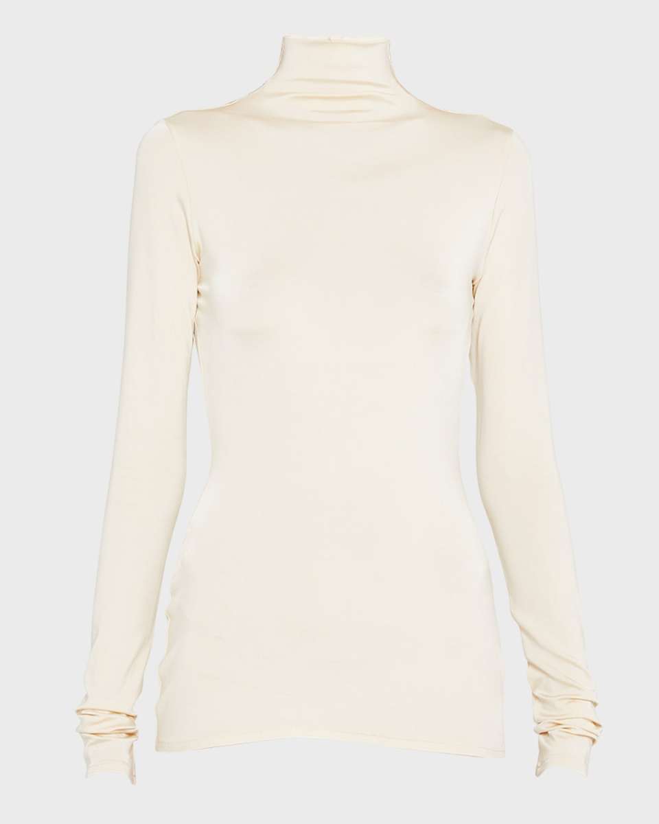 Noor Turtleneck Stretch-Knit Top